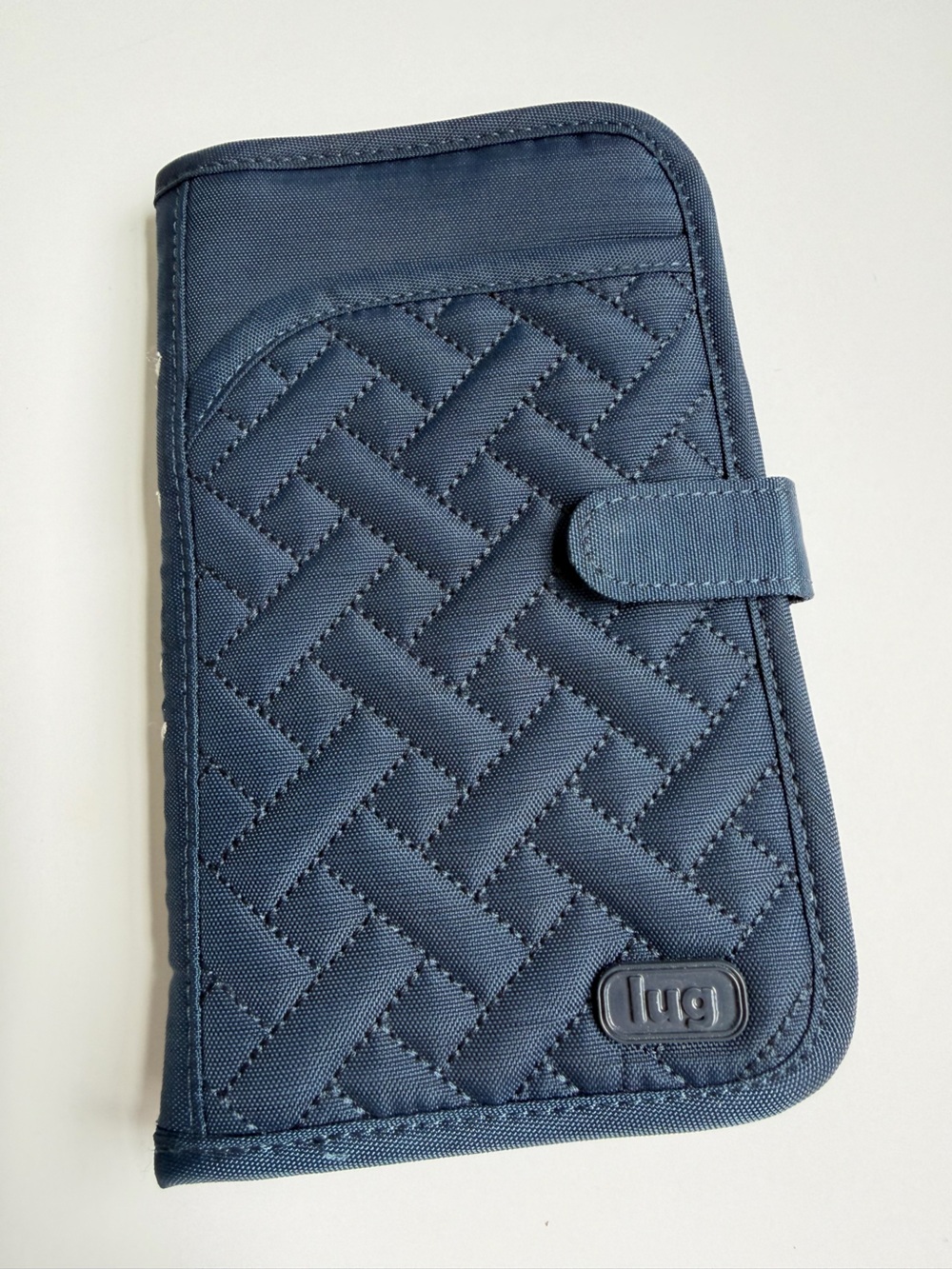 Lug Tandem Live Laugh Love Quilted Snap Wallet Blue